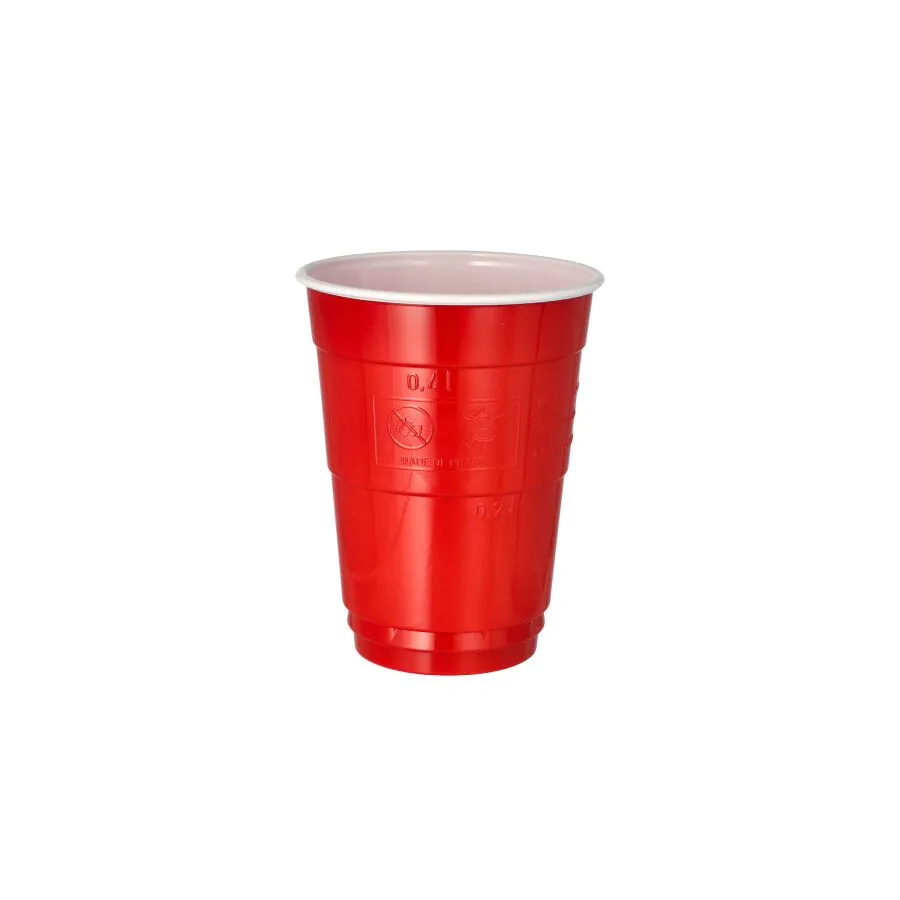 Bierbecher, PS 0,4 l Ø 9,5 cm · 12 cm rot/weiss - Bild 1 Bierbecher, PS 0,4 l Ø 9,5 cm · 12 cm rot/weiss - Bild 1
