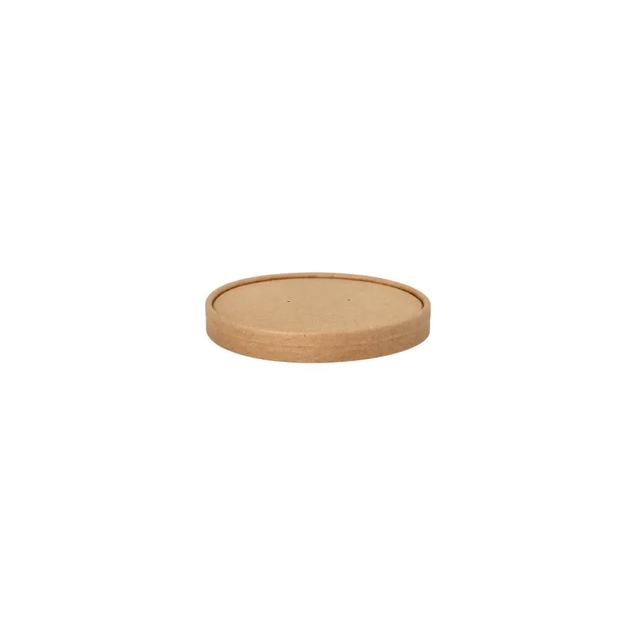 Deckel für Bio-Suppenbecher To Go, Pappe "pure" rund Ø 11,5 cm braun "100% Fair" - Bild 1 Deckel für Bio-Suppenbecher To Go, Pappe "pure" rund Ø 11,5 cm braun "100% Fair" - Bild 1
