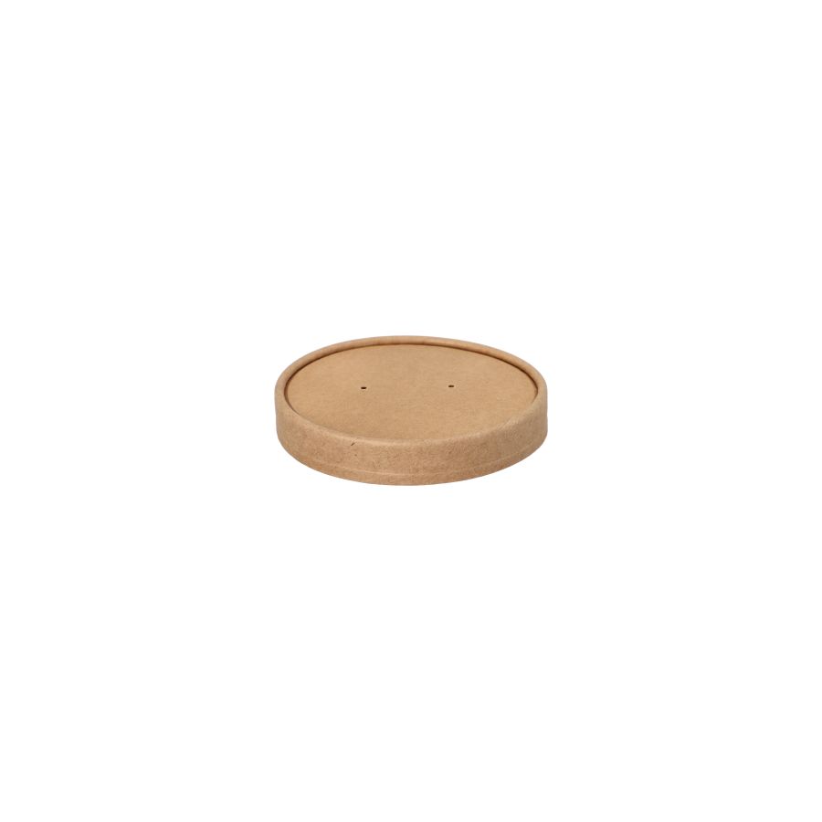 Deckel für Suppenbecher To Go, Pappe "pure", Ø 9,8 cm, braun - Bild 1 Deckel für Suppenbecher To Go, Pappe "pure", Ø 9,8 cm, braun - Bild 1