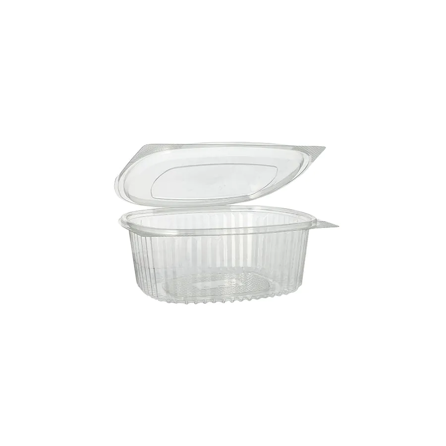Feinkostbecher & Salatschalen To Go mit Klappdeckel, R-PET oval 1000 ml - Bild 1 Feinkostbecher & Salatschalen To Go mit Klappdeckel, R-PET oval 1000 ml - Bild 1