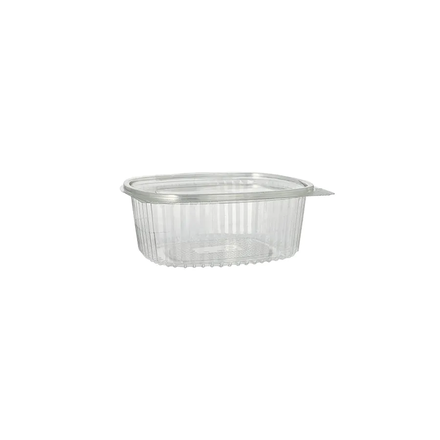 Feinkostbecher & Salatschalen To Go mit Klappdeckel, R-PET oval 1000 ml - Bild 3