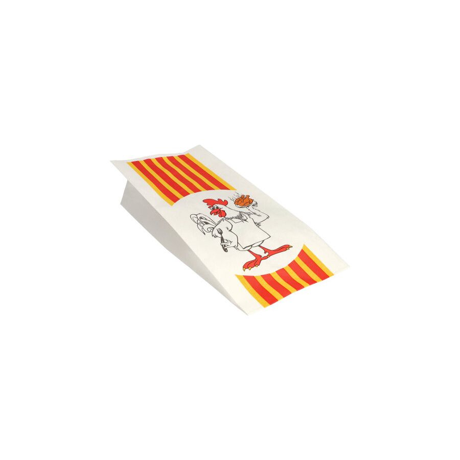 Hähnchenbeutel, Papier mit HDPE-Einlage, 28 x 13 x 8 cm, "Grillhähnchen" - Bild 1 Hähnchenbeutel, Papier mit HDPE-Einlage, 28 x 13 x 8 cm, "Grillhähnchen" - Bild 1