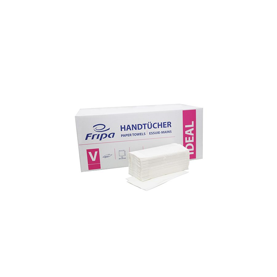 Handtuchpapier, V-Falz, 1-lagig, 23 x 25 cm, hochweiss Zick Zack - Bild 1 Handtuchpapier, V-Falz, 1-lagig, 23 x 25 cm, hochweiss Zick Zack - Bild 1