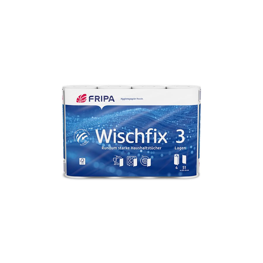 Küchenrollen 3-lagig, "Wischfix" weiß, 51 Blatt pro Rolle - Bild 1 Küchenrollen 3-lagig, "Wischfix" weiß, 51 Blatt pro Rolle - Bild 1