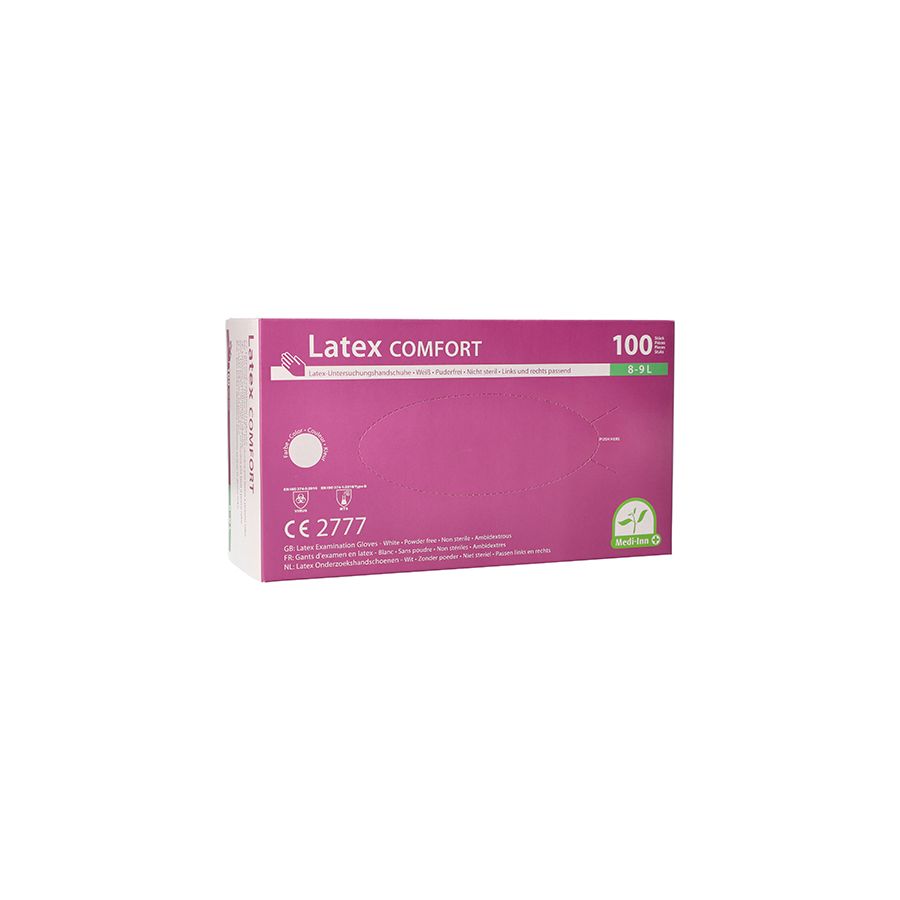 Latexhandschuhe, puderfrei, natur, Größe L, "Medi-Inn®", "Comfort" - Bild 1