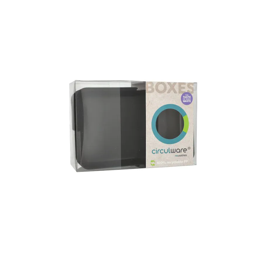 Mehrweg-Foodboxen eckig, 15,6 x 23,4 x 2,9 cm schwarz  - Bild 2