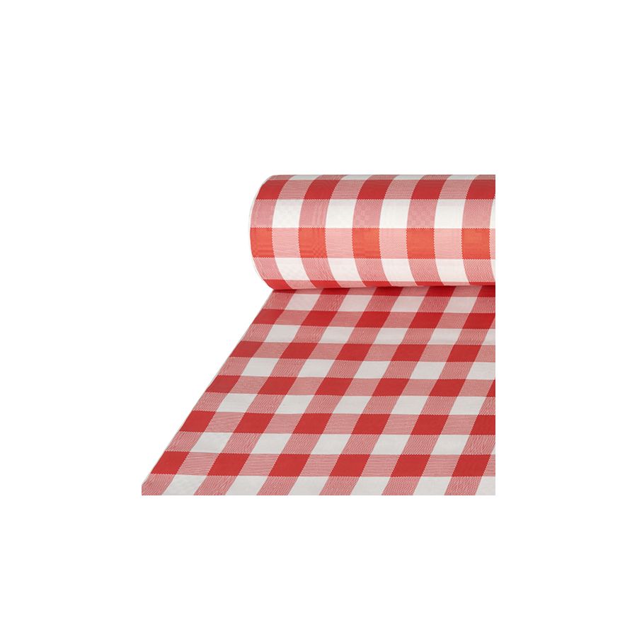 Papiertischdecke, rot mit Damastprägung 50 x 1 m "Vichy Karo" - Bild 1 Papiertischdecke, rot mit Damastprägung 50 x 1 m "Vichy Karo" - Bild 1