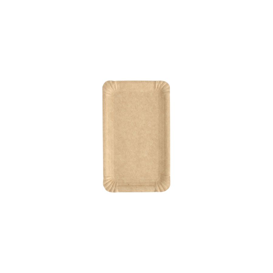 Pappteller eckig "pure" 11 x 17,5 cm braun - Bild 1