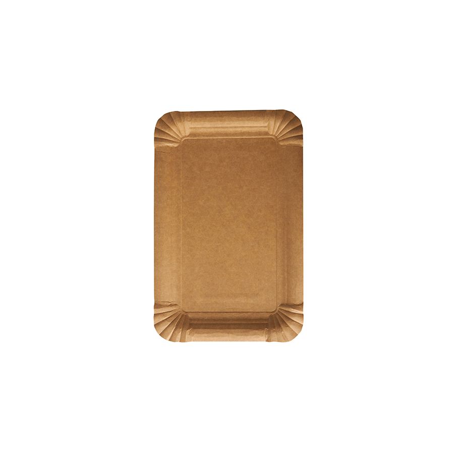 Pappteller eckig "pure" 13 x 20 cm braun - Bild 1