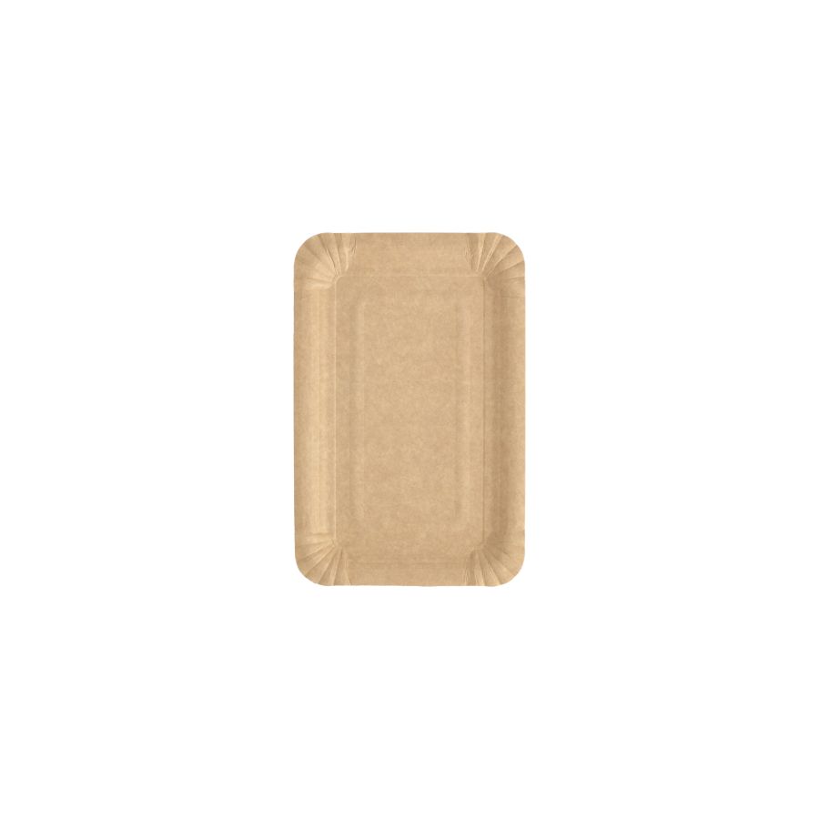 Pappteller eckig "pure" 13 x 20 cm braun - Bild 1