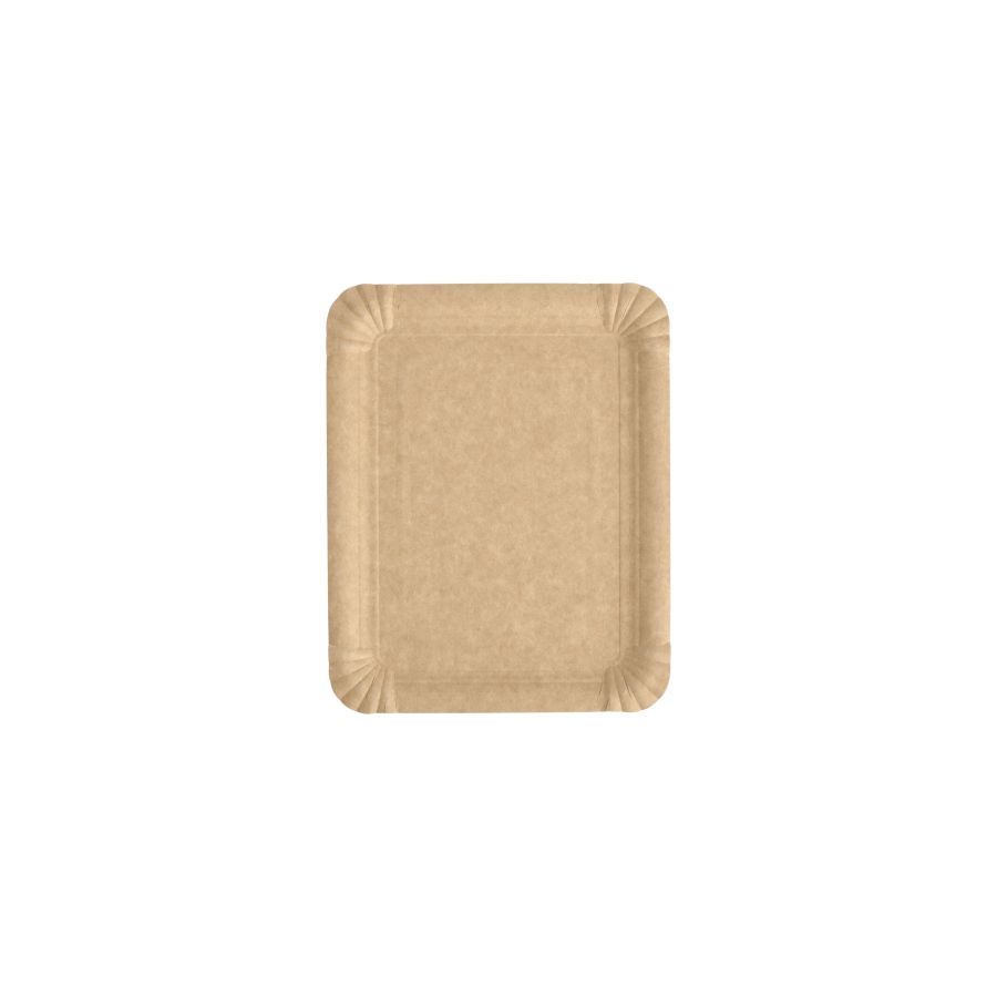 Pappteller eckig "pure" 16,5 x 20 cm braun - Bild 1