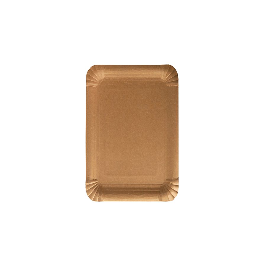 Pappteller eckig "pure" 16,5 x 23 cm braun - Bild 1
