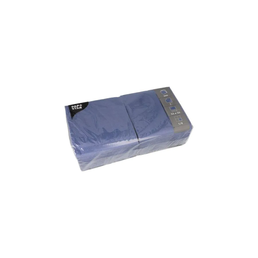 Servietten, dunkelblau 1-lagig 1/4-Falz 33 x 33 cm - Bild 1 Servietten, dunkelblau 1-lagig 1/4-Falz 33 x 33 cm - Bild 1