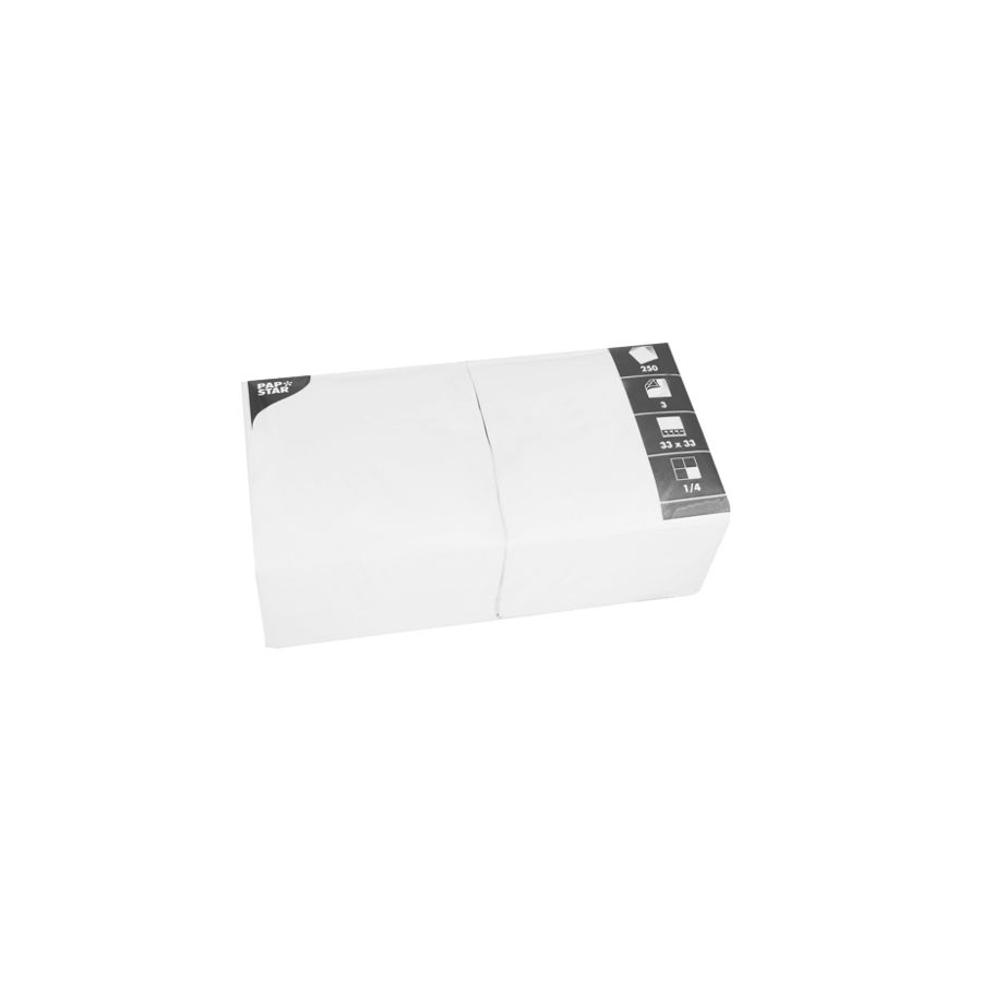 Servietten, weiss 3-lagig 1/4-Falz 33 x 33 cm - Bild 1