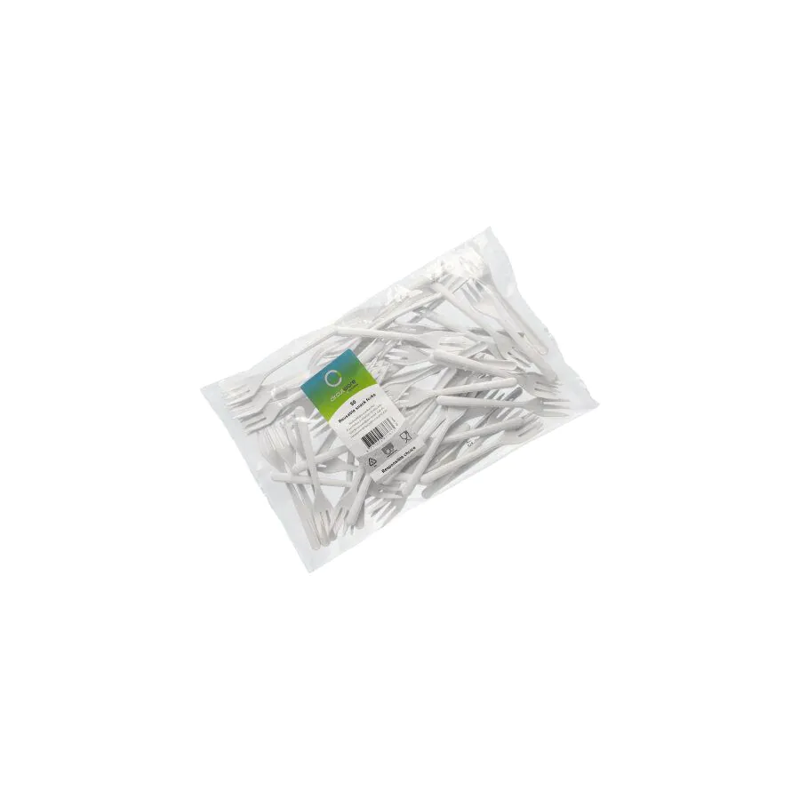 Snackgabeln(Mehrweg), PP, 13 cm, weiss, extra stabil - Bild 2