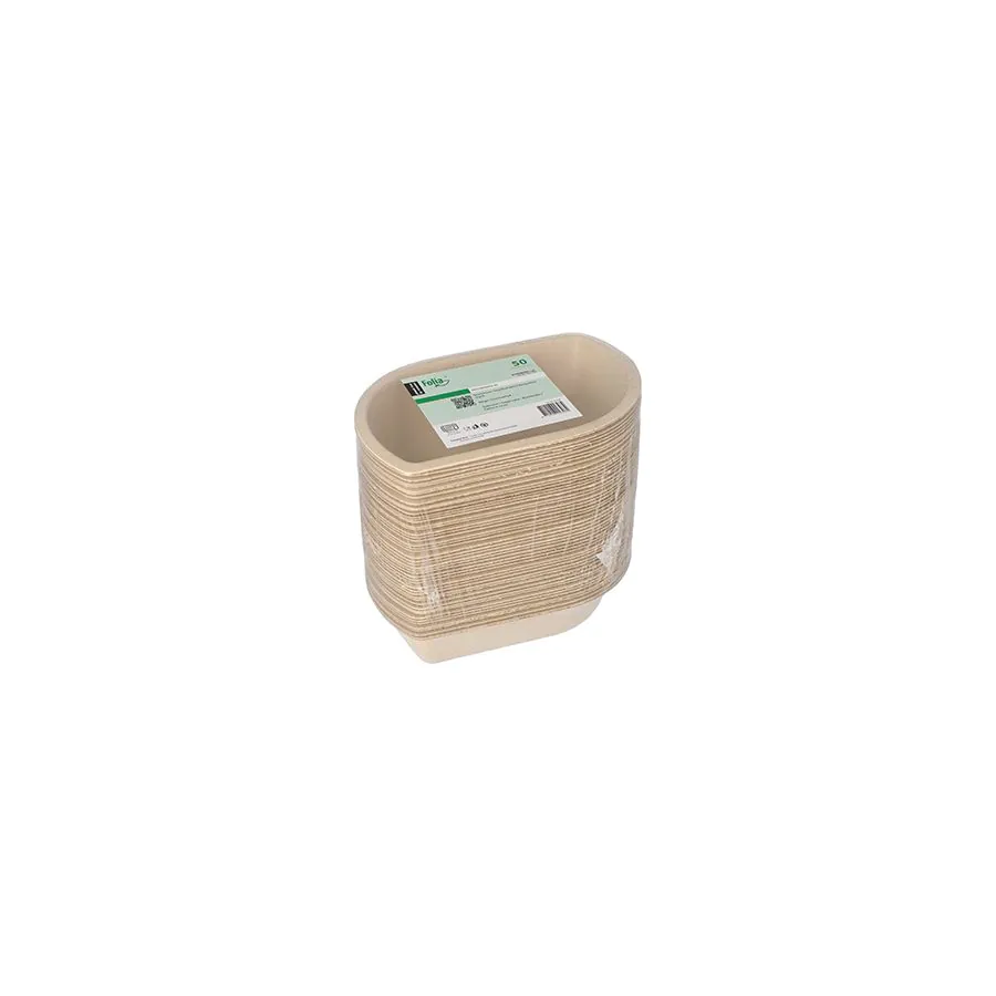 Snacktrays aus Zuckerrohr natur, 9,9 x 15 cm x 3,6 cm - Bild 2