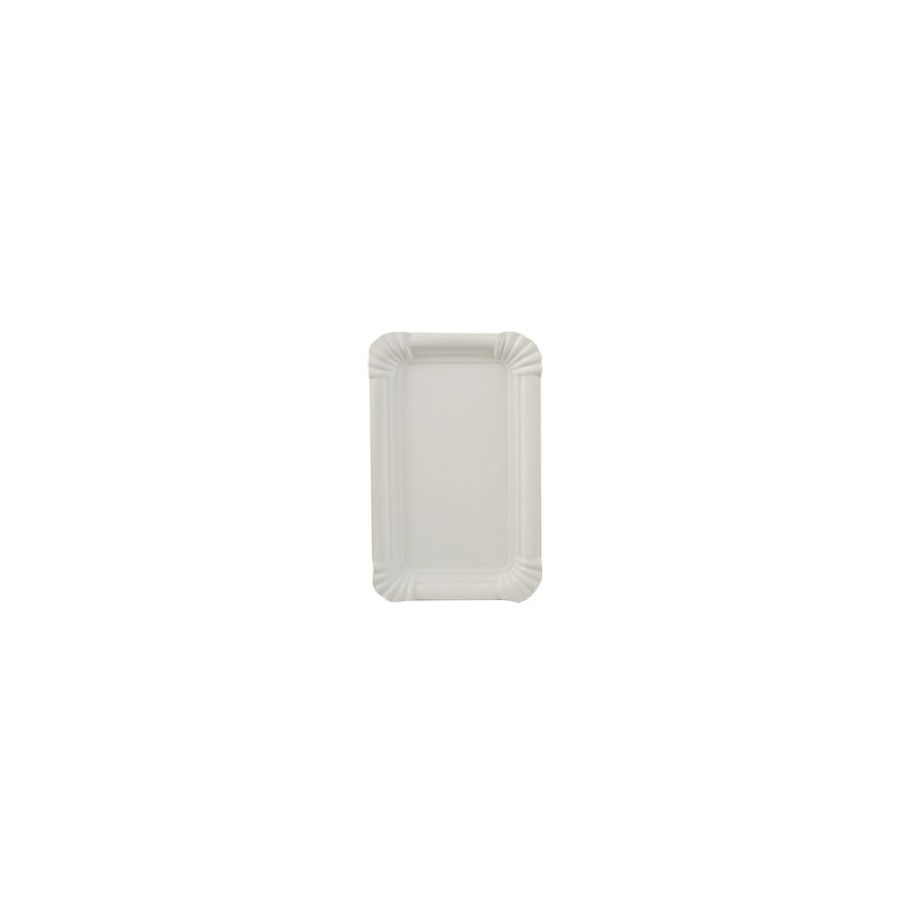 Teller, Pappe [ff] eckig 10 cm x 16 cm weiss - Bild 1