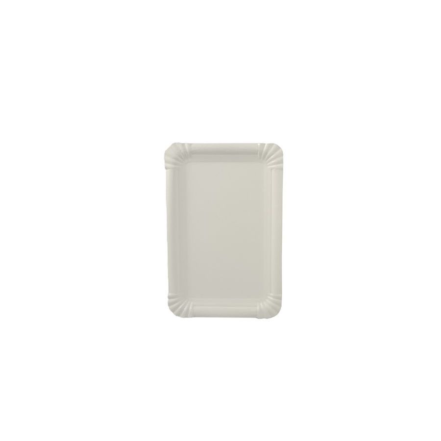 Teller, Pappe [ff] eckig 13 cm x 20 cm weiss - Bild 1