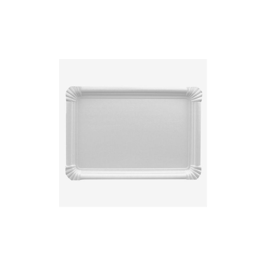 Teller, Pappe [ff] eckig 18 cm x 26 cm weiss - Bild 1