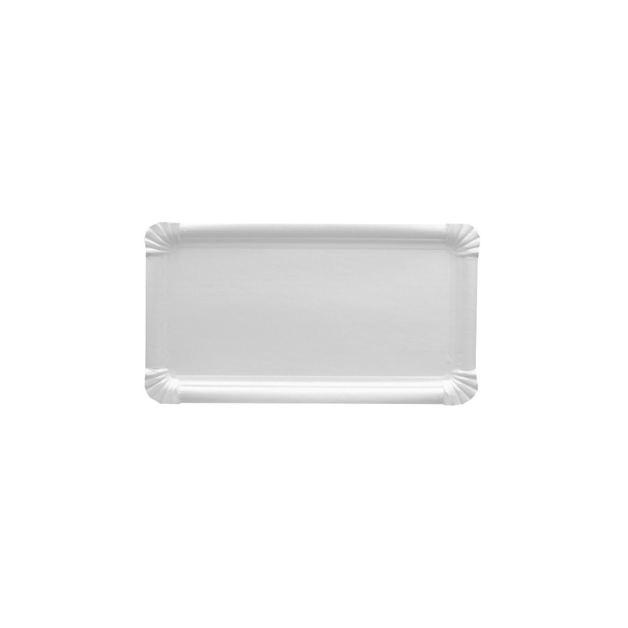Teller, Pappe [ff] eckig 18 cm x 33 cm weiss - Bild 1