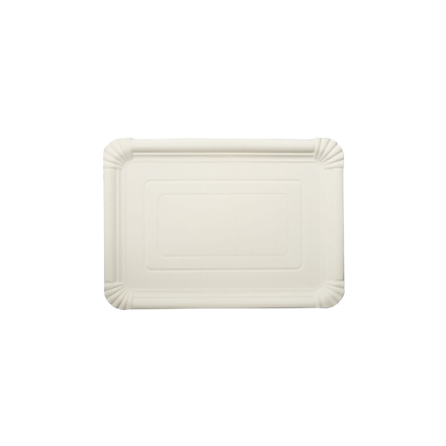 Teller, Pappe [ff] eckig 24 cm x 34 cm weiss - Bild 1