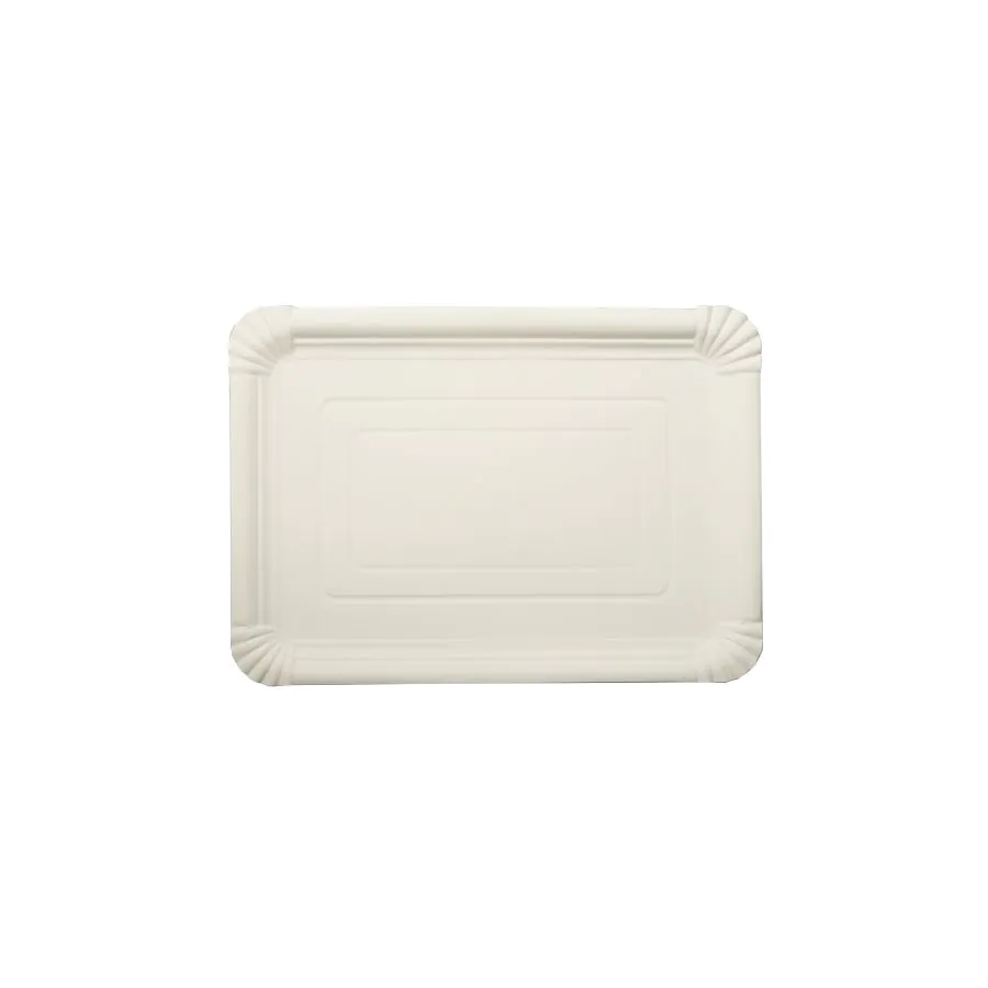Teller, Pappe [ff] eckig 24 cm x 34 cm weiss - Bild 1