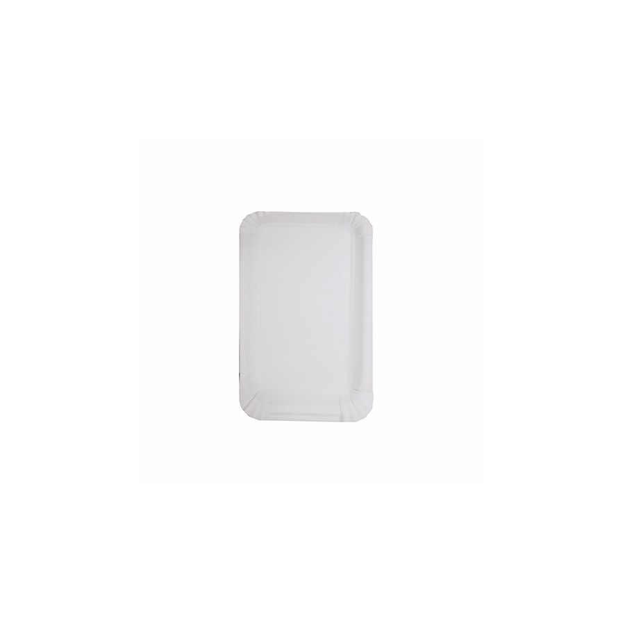 Teller, Pappe [rc] eckig 10 cm x 16 cm weiss - Bild 1