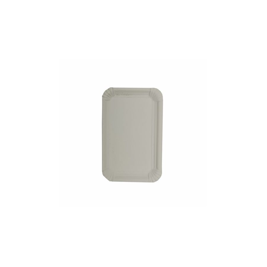 Teller, Pappe [rc] eckig 11 cm x 17,5 cm weiss - Bild 1