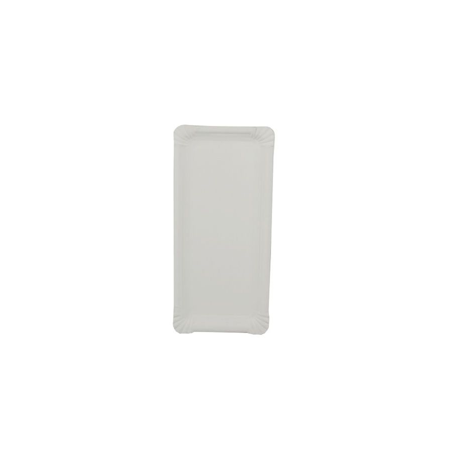 Teller, Pappe [rc] eckig 11 cm x 24 cm weiss - Bild 1
