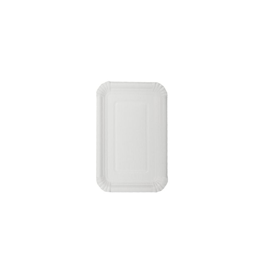 Teller, Pappe [rc] eckig 13 cm x 20 cm weiss - Bild 1