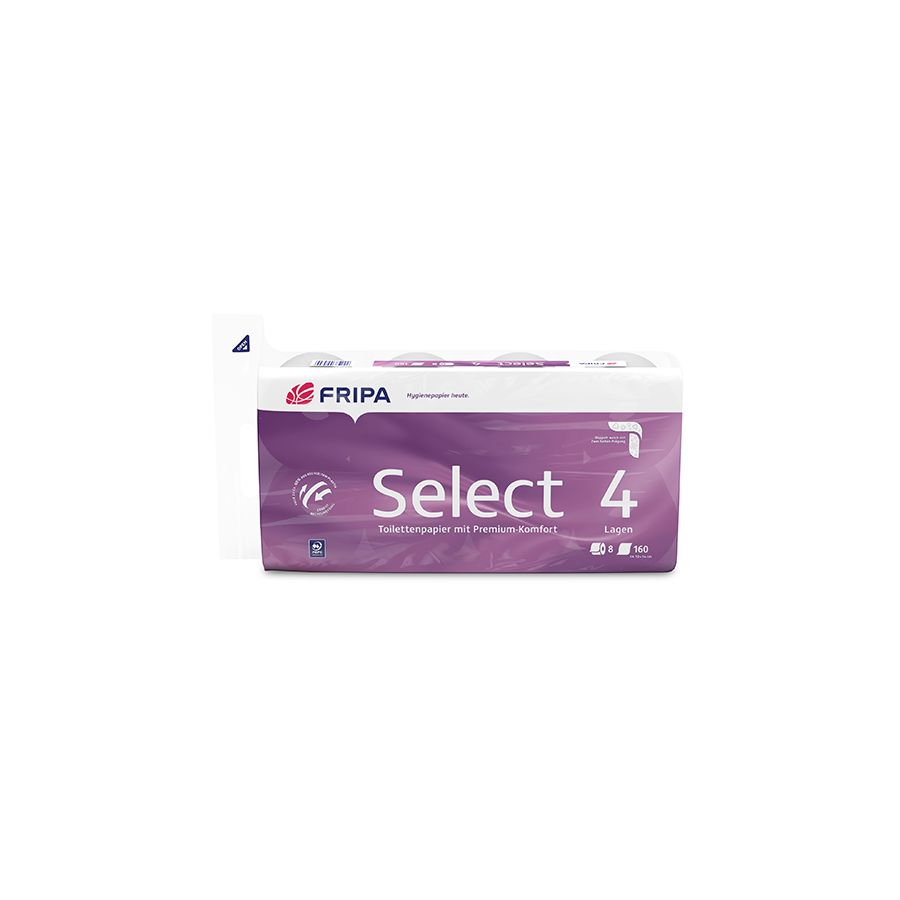 Toilettenpapier 4-lagig, "Select" hochweiß, 160 Blatt pro Rolle - Bild 1
