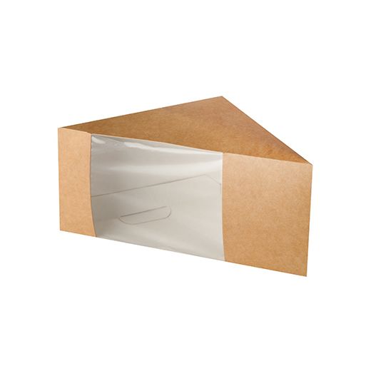 Sandwichboxen, Pappe mit Sichtfenster aus PLA 12,3 cm x 12,3 cm x 8,2 cm braun 1