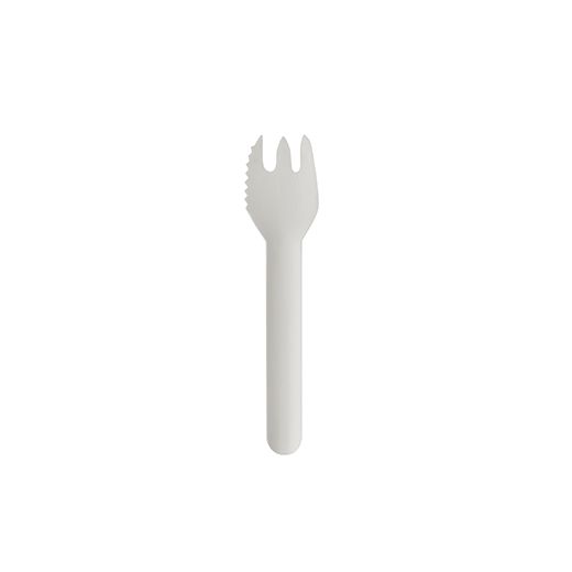 Kuchen- und Snackgabeln, Papier "pure" 12,7 cm weiss mit einseitig gezacktem Rand 1