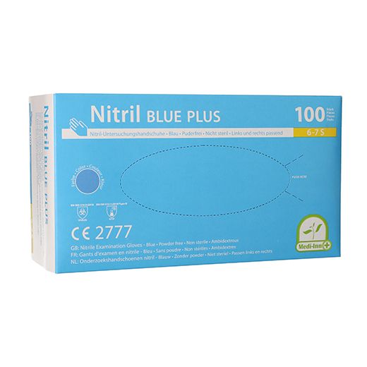 "Medi-Inn®" Handschuhe, Nitril puderfrei "Blue Plus" blau Größe S 1