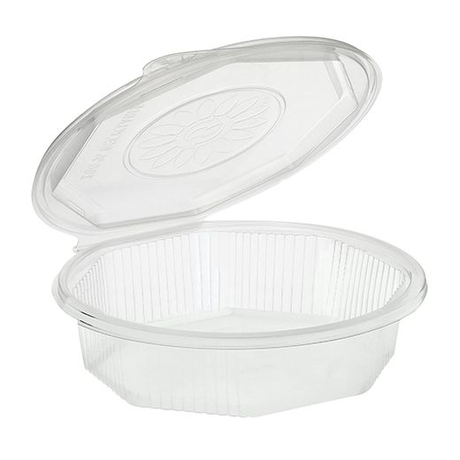 Menüboxen mit Klappdeckeln, PP ungeteilt 5,9 cm x 21,5 cm x 21,5 cm transparent 8-eckig 1