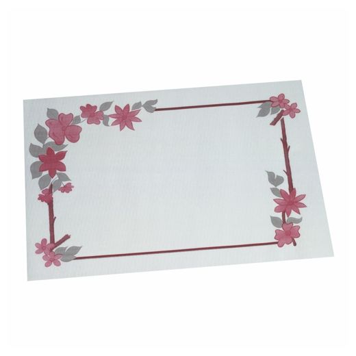 Tischsets, Papier 30 cm x 40 cm weiss "Blumenranke" 1