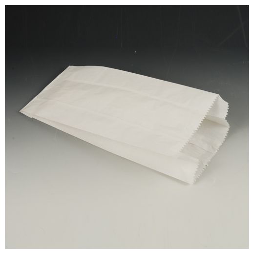 Papierfaltenbeutel, Cellulose, gefädelt 28 cm x 13 cm x 7 cm weiss Füllinhalt 1,5 kg 1