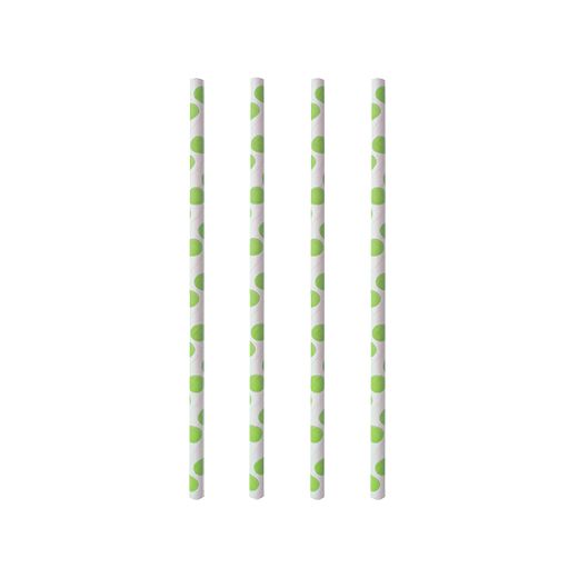 Trinkhalme, Papier Ø 6 mm · 20 cm "green Dots" 1