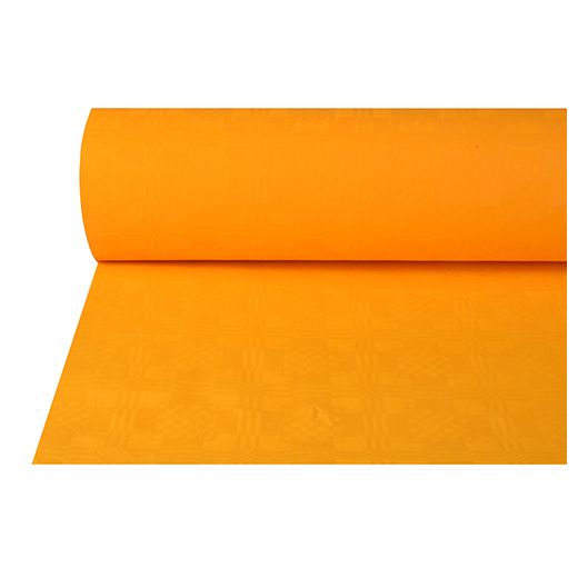 Papiertischtuch mit Damastprägung 50 m x 1 m orange 1