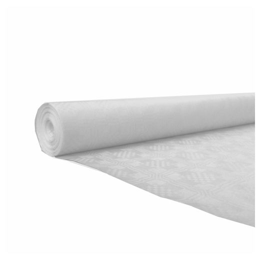 Papiertischtuch mit Damastprägung 50 m x 1 m weiss 1