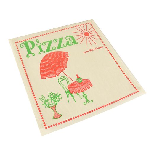 Pizzataschen, Pergamin 30 cm x 30 cm "Cafeteria" fettdicht 1