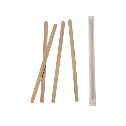 Rührstäbchen, Holz "pure" 14 cm x 6 mm einzeln gehüllt 1