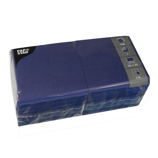 Servietten, 1-lagig 1/4-Falz 33 cm x 33 cm dunkelblau 1