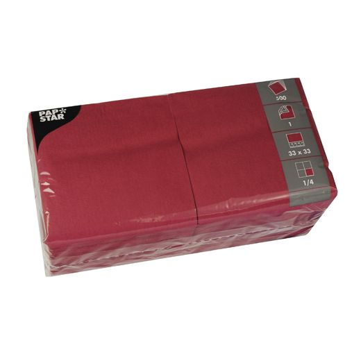 Servietten, 1-lagig 1/4-Falz 33 cm x 33 cm weinrot 1