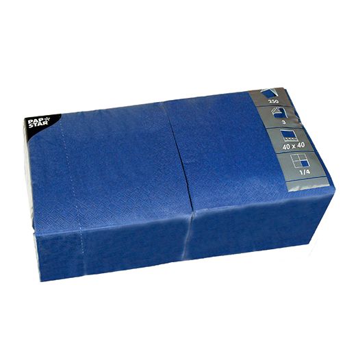 Servietten, 3-lagig 1/4-Falz 40 cm x 40 cm dunkelblau 1