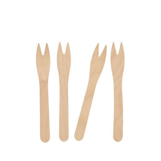 Snack-Gabeln, Holz "pure" 12,1 cm 1