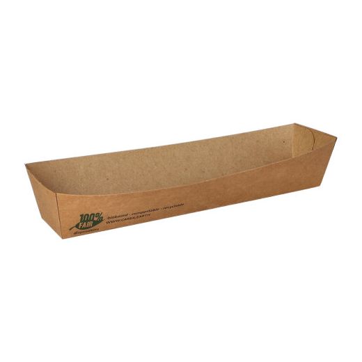 Snacktrays, Pappe "pure" 3 cm x 3,3 cm x 18,5 cm braun "100% Fair" 1