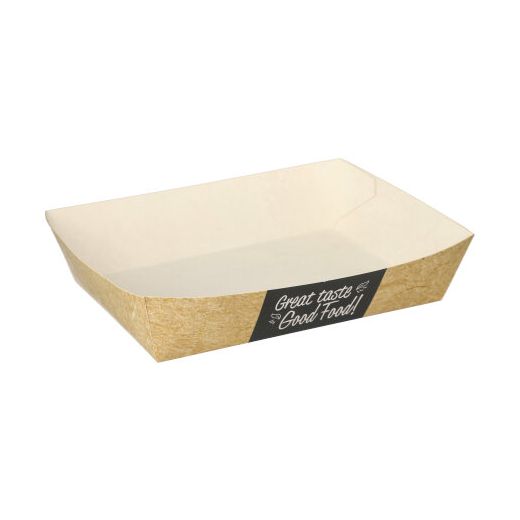 Snacktrays, Pappe "pure" 4 cm x 11 cm x 16 cm "Good Food" 1
