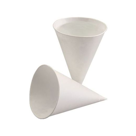 Spitzbecher, Zuckerrohrpapier 100 ml Ø 7 cm · 9,5 cm weiss 1