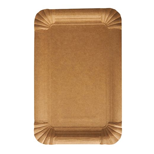 Teller, Pappe "pure" eckig 13 cm x 20 cm braun 1